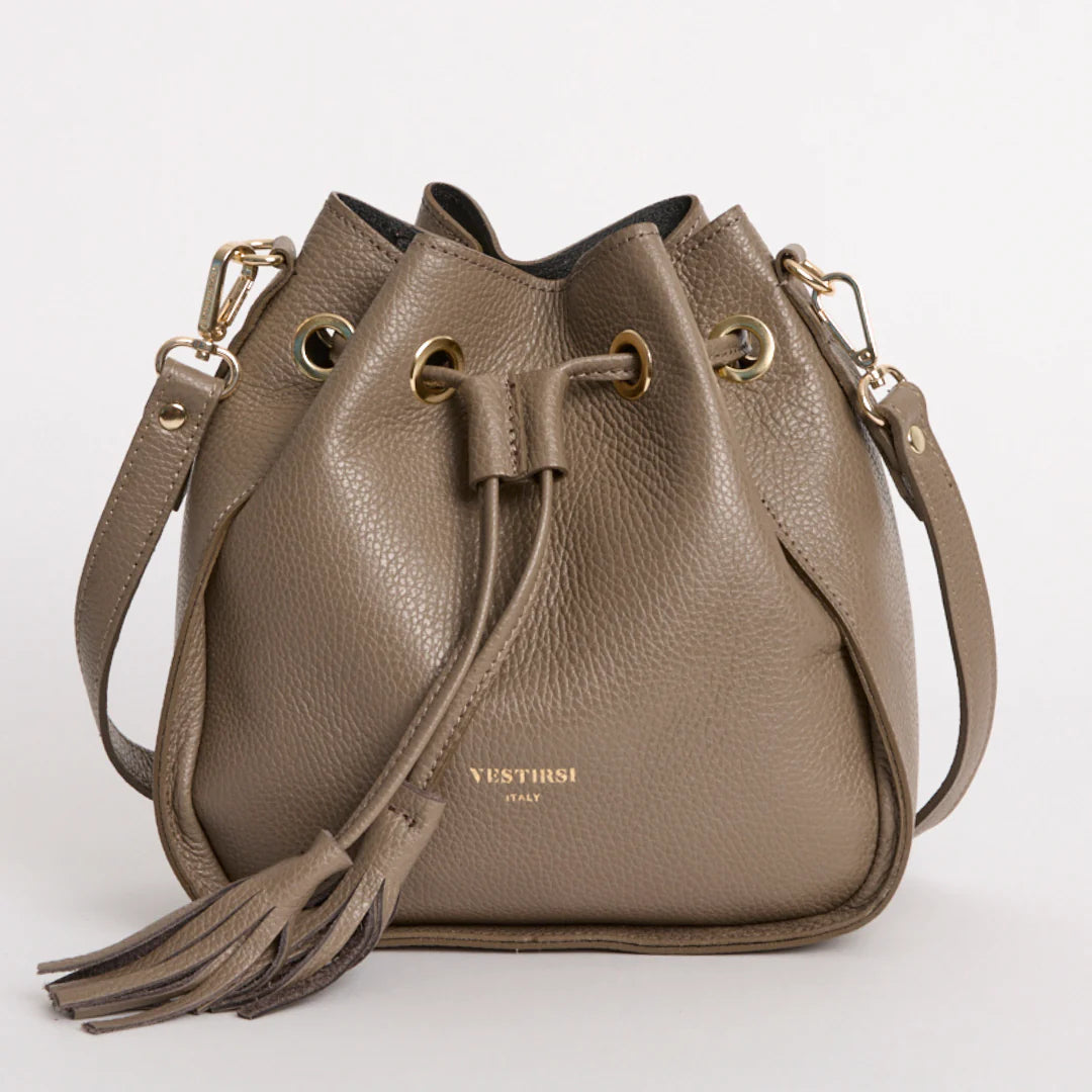 Taupe bucket bag deals