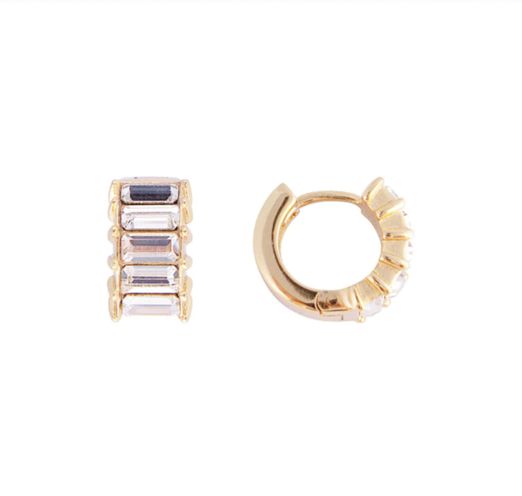 Baguette clearance huggie earrings